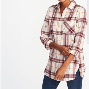 EUC - Old Navy relaxed twill tunic flannel plaid